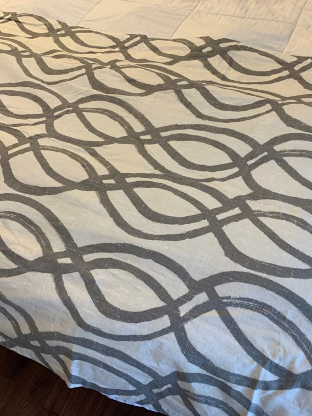 West Elm Cotton Canvas Scribble Lattice Curtain 48